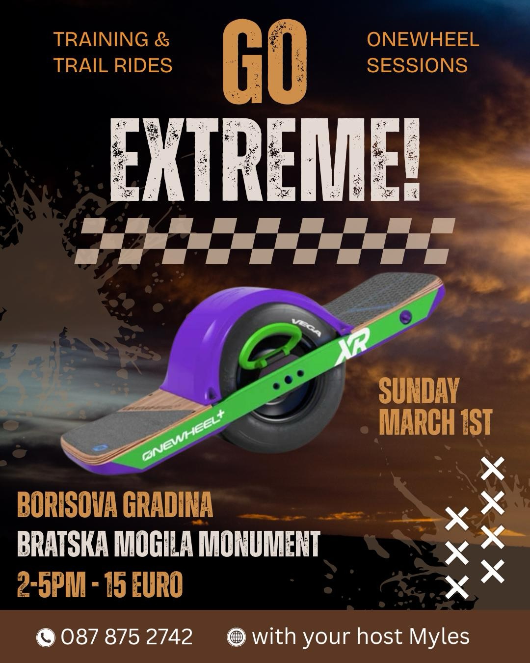 One wheel training session at Borisova Gradina