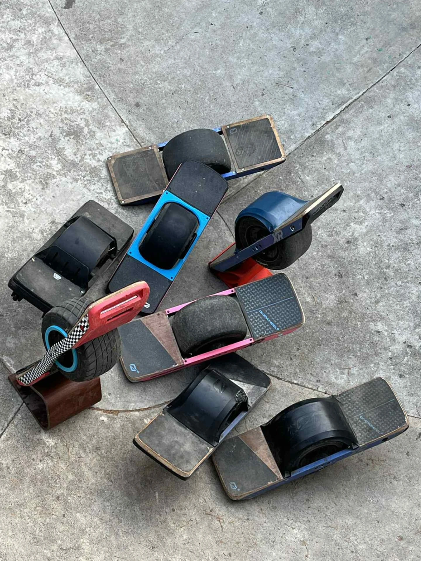 Riders enjoying an electric board session outdoors