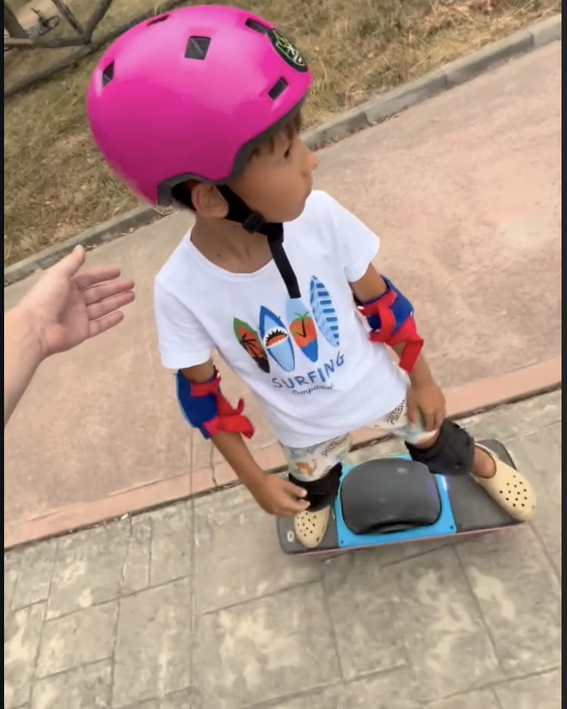 Rider with helmet preparing for a session